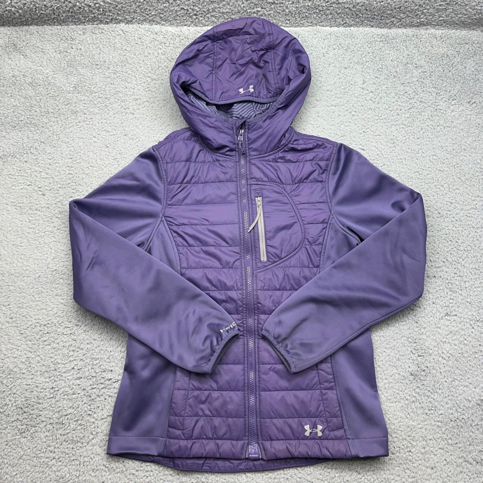 Under Armour 1249124 Womens XS ColdGear Infrared Primaloft Purple Hooded Jacket