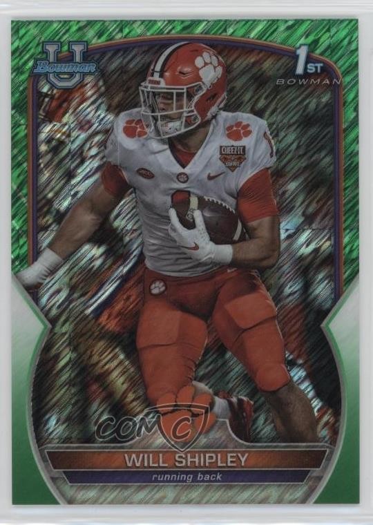 2022 Bowman U Chrome Green Shimmer Refractor 19/99 Will Shipley #73 1n1m