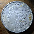 1921 P US Morgan Silver Dollar Coin, 90% Silver