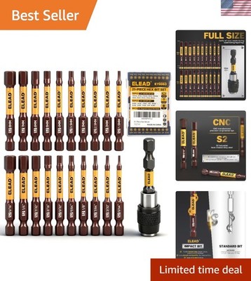 Impact-Absorbing 21-Piece Allen-Wrench Hex Set - 2.5'' Length for Heavy Duty Use