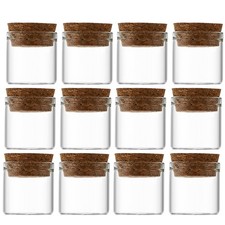 12 Pcs Small Glass Bottles With Wood Corks Transparent Bottles For Household Use