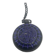 Black Butler Tetragrammaton Quartz Pocket Watch Necklace Gift New Battery