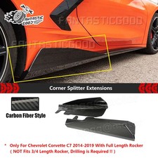 For Corvette C7 W Side Skirt 14-19 Carbon Fiber 5vm Corner Winglet Extensions