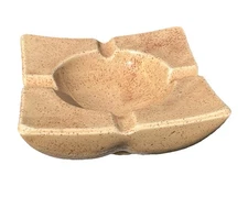 VTG MCM ASHTRAY 6.5 x 9.25 Coral Speckled Ceramic Drip Glaze