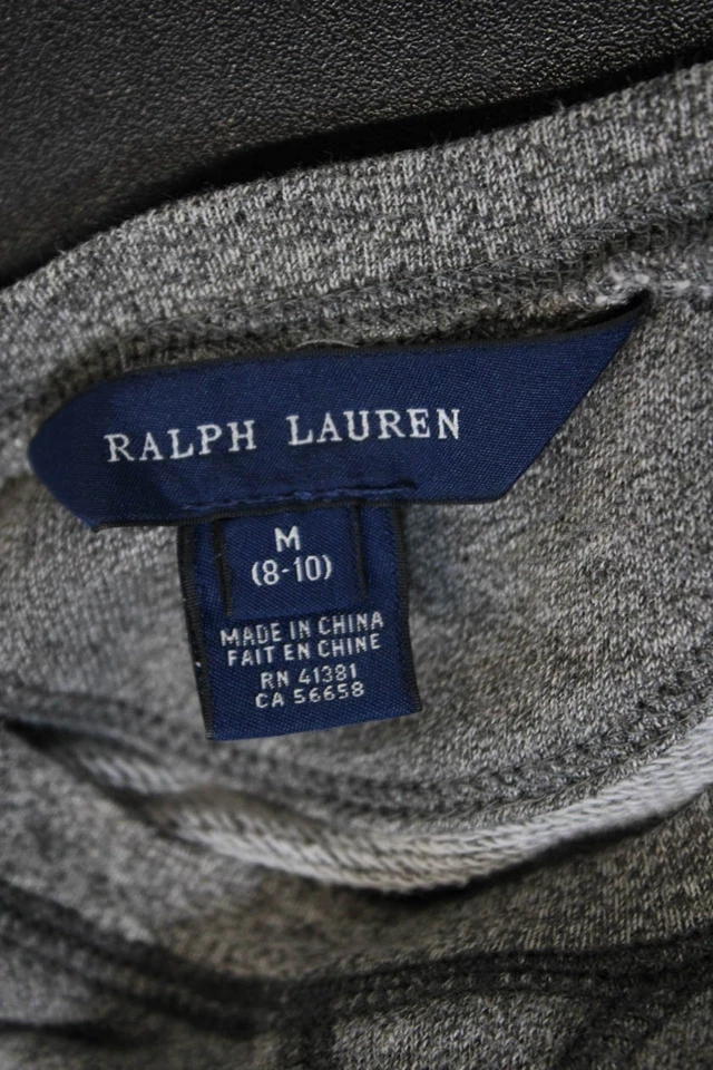 Ralph Lauren Blue Label  Childrens Girls Sweatshirt Gray Cotton Size 8-10 - Image 3 of 4