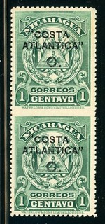 NICARAGUA CABO GRACIAS A DIOS: MAXWELL #LC61a 1c Pair IMPERF BETWEEN $$$