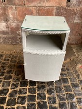 Old Used Vintage Lloyd Loom Bedside Table
