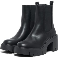 ONLY BLUEBELL-1 Polyurethane Women's Black Heeled Ankle Boots