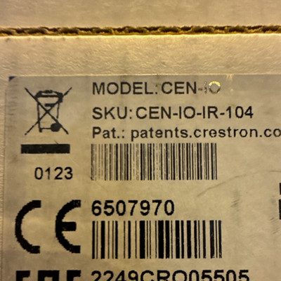 Crestron CEN-IO IR Interface Module CEN-IO-IR-104 6507970