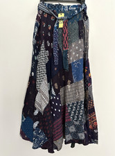 Jaded Gypsy Patchwork Maxi Wrap Skirt Tie Waist Free Size NWT