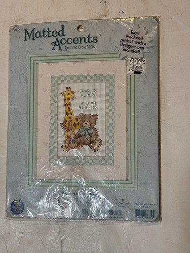 Dimensions Counted Cross Stitch Matted Accents Animals New - Picture 1 of 2