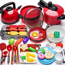 Kids Girl Play Kitchen Toy Childrens Cooking Utensils Pots Pans Accessories Set