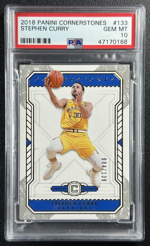 STEPHEN CURRY PSA 10 2018-19 PANINI CORNERSTONES #133 GEM MINT 84/139 WARRIORS