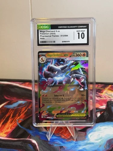 Mega Charizard X ex 013/094 Me02: Phantasmal Flames Holo CGC 10 Gem Mint Pokemon