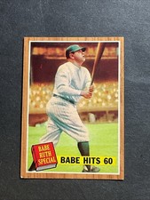 1962 Topps Babe Ruth Hits 60 139 Ex/Mt  Centered Green Tint Variation S4