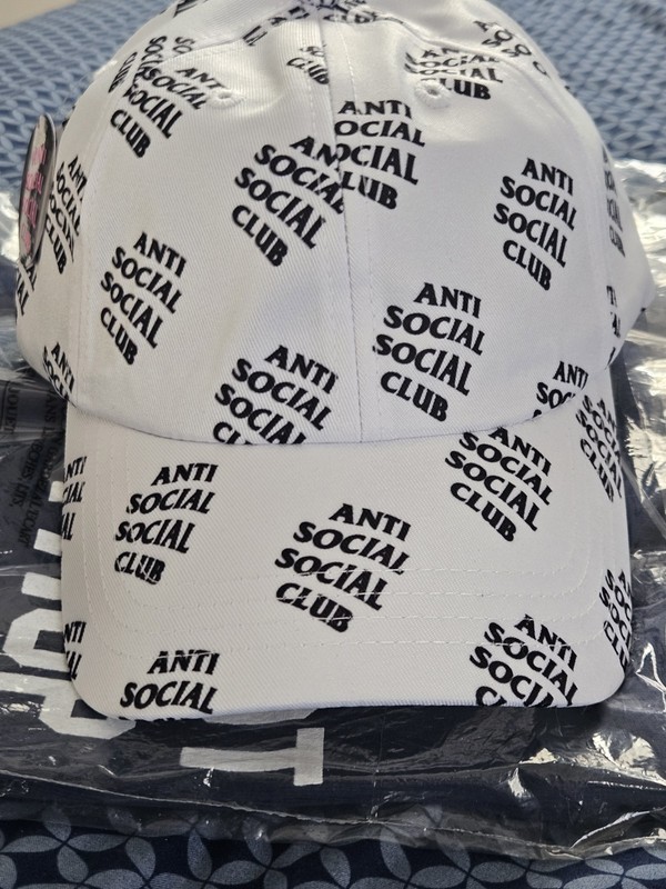 Anti Social Social Club All-Over Print Logo Hat - White/Black