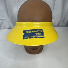 Vintage Blockbuster Video Plastic Visor Hat Yellow Blue