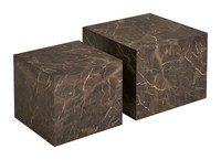 House Nordic Prague Beistelltisch-Set 2-Teilig Wohnzimmertisch Braun Mdf