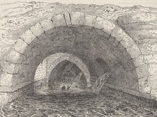 OLD HOLBORN BRIDGE. View during the alterations in 1844. London c1880 print