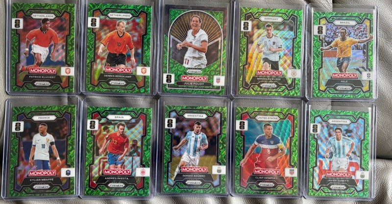 2026 PANINI PRIZM MONOPOLY 10 GREEN WAVE REFRACTORS PELE KYLIAN MBAPPE ++ 