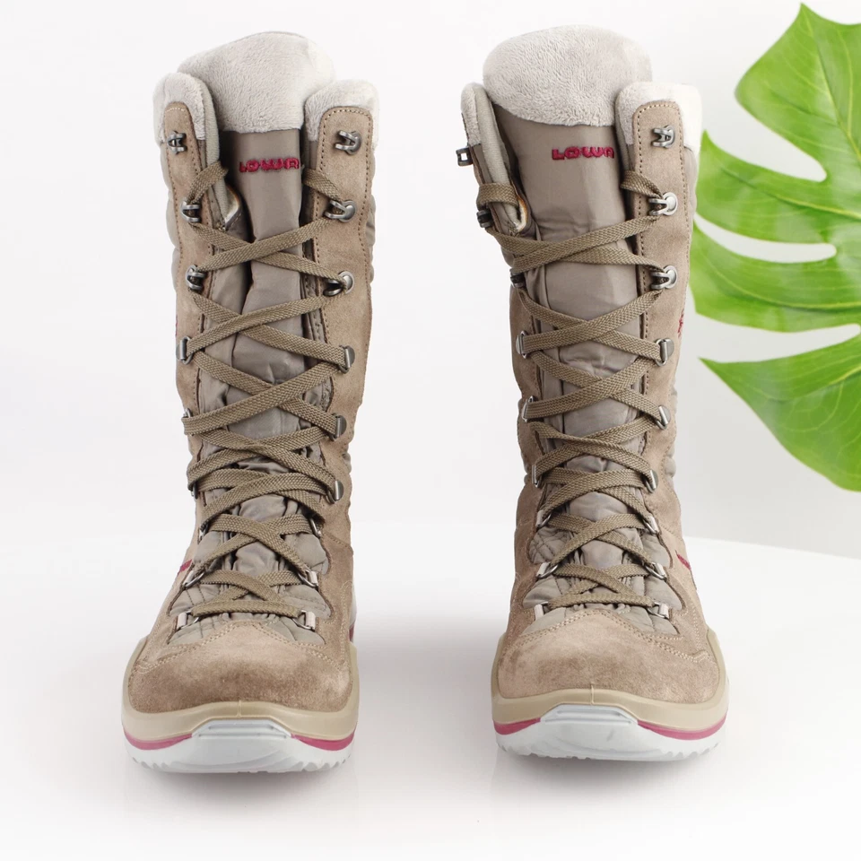 Bota Lowa Atina GTX para mujer talla 8 gamuza tostada impermeable con cordones acolchada Sherpa Foto 2 de 4