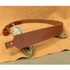 Leather Cobra Style Rifle Gun Sling_Crazy Horse /Brown Black_Handmade Strap