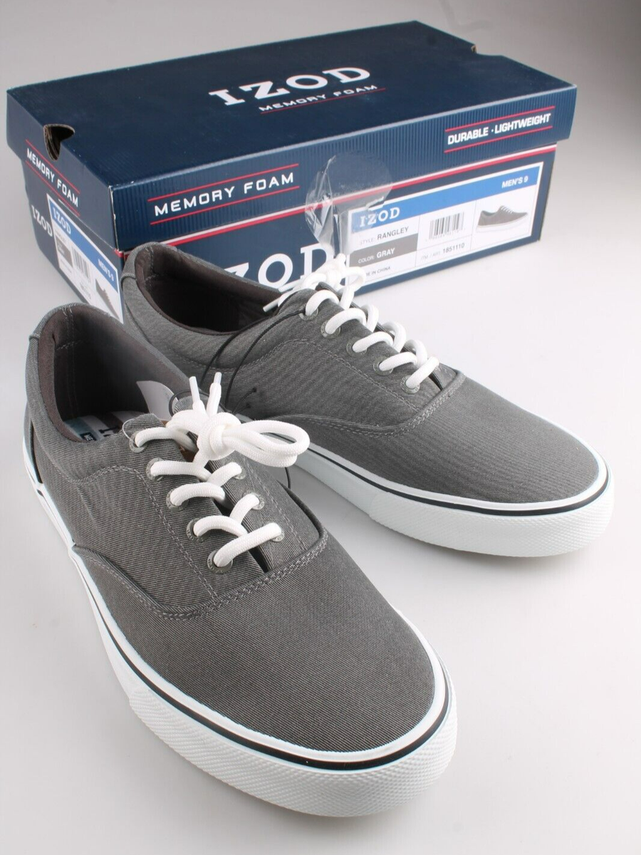 Izod Men's Canvas RANGLEY Lace Up Shoes in GRAY NIB