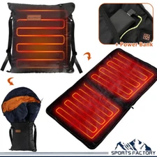 Heated Sleeping Bag Pad Electric Heating Liner Camping Winter Hammock Underquilt