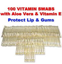 100 VITAMIN E SWABS For Lip  Gums Protection Moisturizing, Teeth Whitening