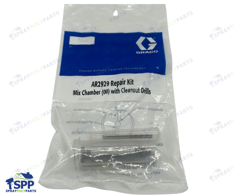 AR2929- Mixing Chamber with 3 drill bits, Graco Fusion Air Purge AP
