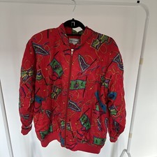 1980s Westbound Silky Flag Bomber Jacket Size M