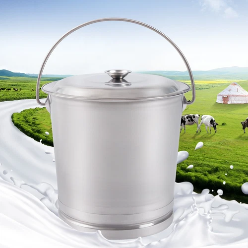 14L Edelstahl Milcheimer Eimer mit Deckel Milchkanne Weineimer Eimer NEU - Bild 1 von 9