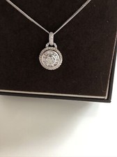 Ernest Jones 9ct White Gold 1/2 Carat Diamond Pendent Necklace With Receipt