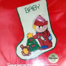 Dimensions Mini Crewel Stocking Kit-Toddler's Bedtime Stocking 7.5"