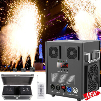 700W Cold Spark Firework Machine DMX Stage DJ Event Party Wedding & Flight Case
