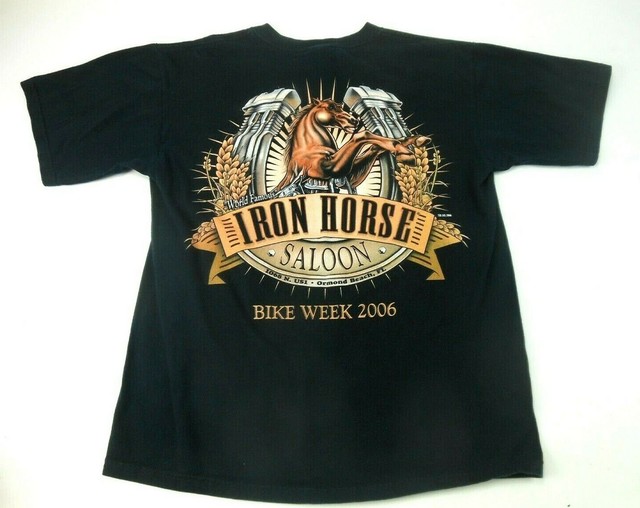 Bike Week 2006 Iron Horse Saloon Mens T Shirt M Anvil Black Ormond