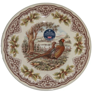 ROYAL STAFFORD UK Pottery Thanksgiving Pheasants Turkey Salad Plate 8.5" ENGLAND