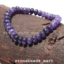 African Amethyst Quartz Purple Meditation Beads Jewelery Stretch Bracelet 7
