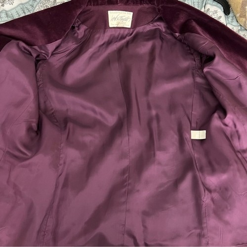 Lord & Taylor Vintage 2-Button Velvet Trim Wool Blazer in Plum Women’s Sz 10P - Picture 7 of 11