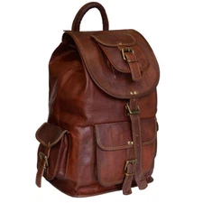 Vintage Crafts Leather Messenger Rucksack Leather Men's Backpack Laptop Book Bag