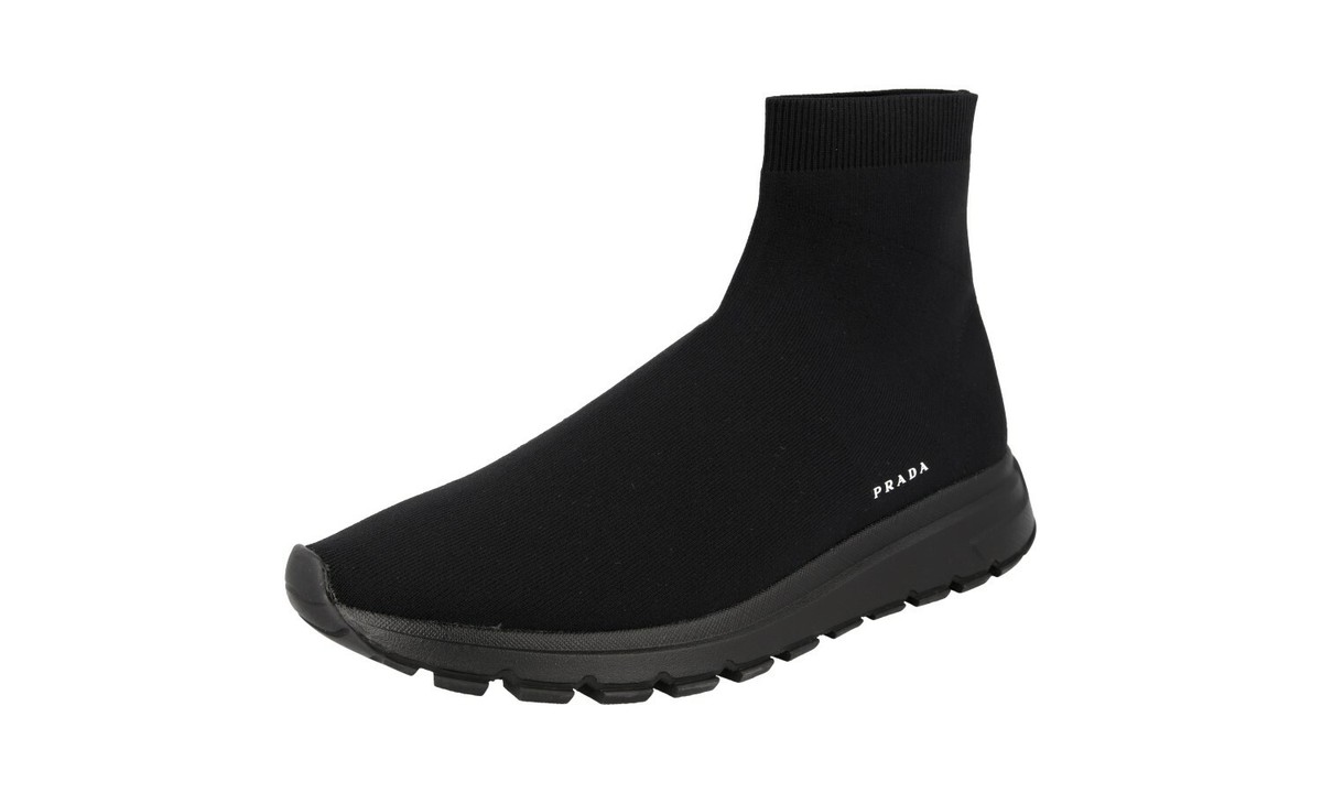 AUTH LUXURY PRADA SOCK HIGH-TOP SNEAKERS SHOES 4T3478 BLACK AUTH LUXURY PRADA SOCK HIGH-TOP SNEAKERS SHOES 4T3478 BLACK