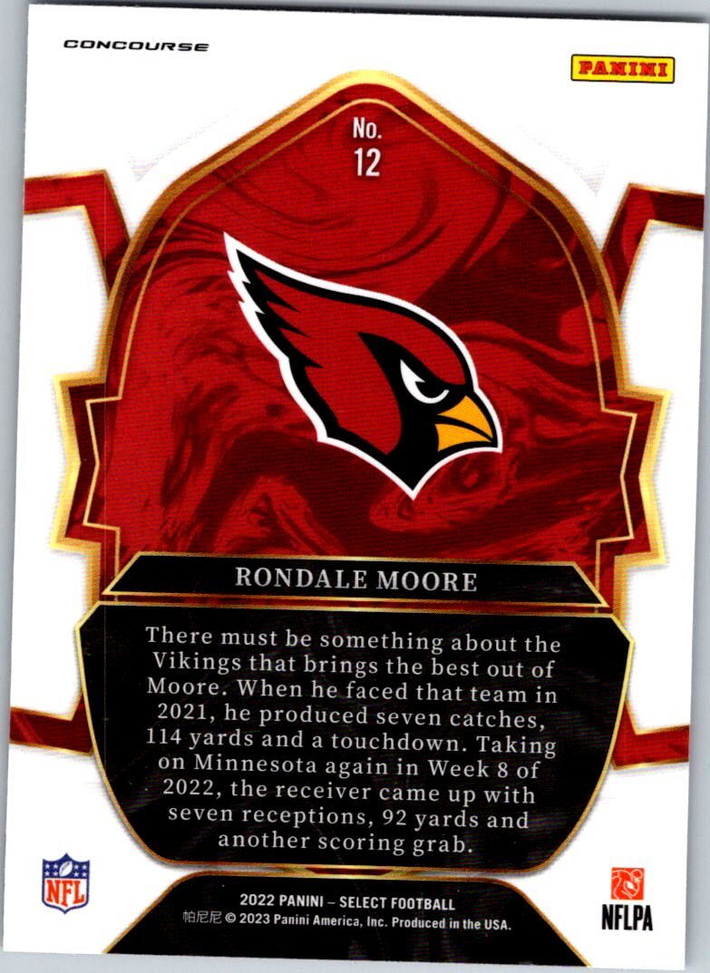 2022 Panini Select #12 Rondale Moore 001352 | eBay