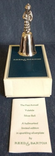 Reed & Barton YULETIDE CHRISTMAS BELL ~ Silverplate ~ 1981 ~ “Boy with Tree” - Picture 3 of 5