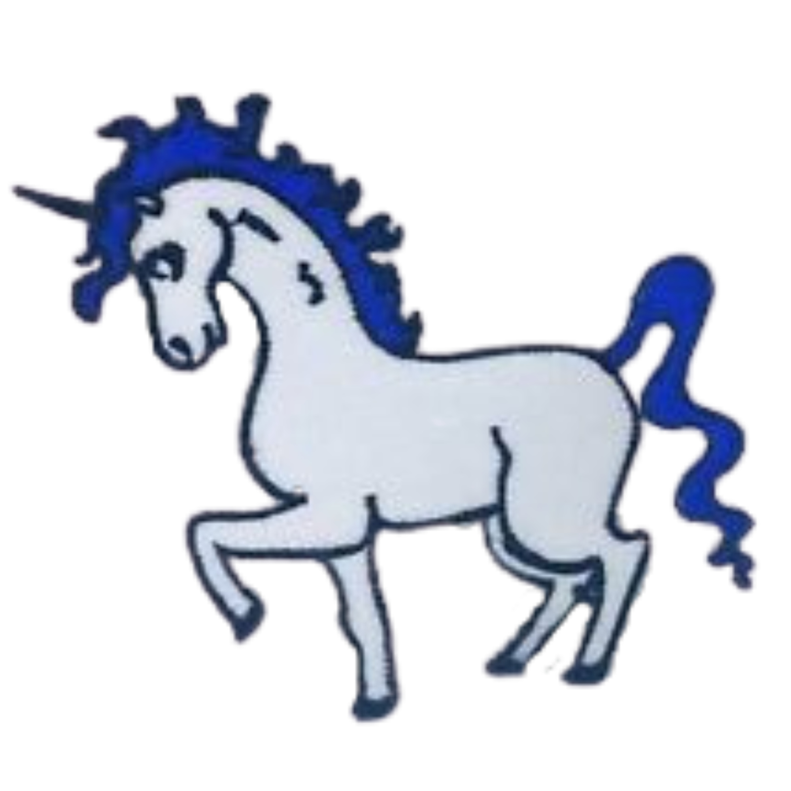 Cute Blue White Unicorn Embroidered Iron On or Sew On Patch