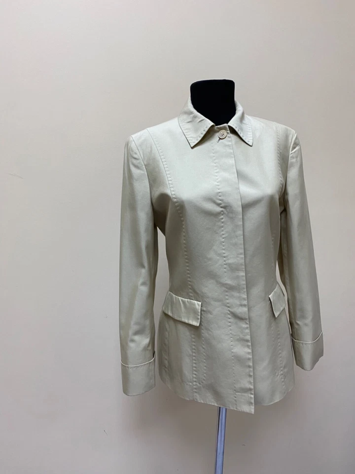 Chaqueta Blazer Belvest Mujer Diseñador Beige Estilo Brunello Cucinelli Talla 40 Foto 3 de 4