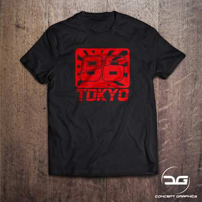 T-Shirt JDM Rising Sun Flag 86 Rennfahrer Tokio lustig treiben japanisches Auto Geschenk