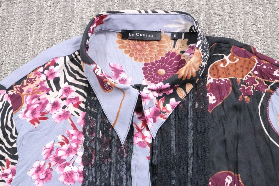 Blusa Le Caviar para mujer S Fairycore bohemia romántica acento de encaje frente a presión Foto 4 de 4