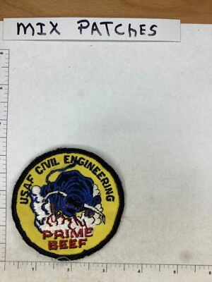 VINTAGE USAF CIVIL ENGINEERING PRIME BEEF SQUADRON PATCH