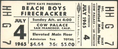 5 1964 - 73 THE BEACH BOYS UNUSED FULL CONCERT TICKETS + bonus reprint - Picture 2 of 5