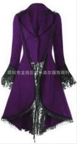 Lange Damen-Mäntel Retro Punk Rave Oberbekleidung Steampunk Gothic viktorianisch Kleid Jacke - Bild 19 von 30